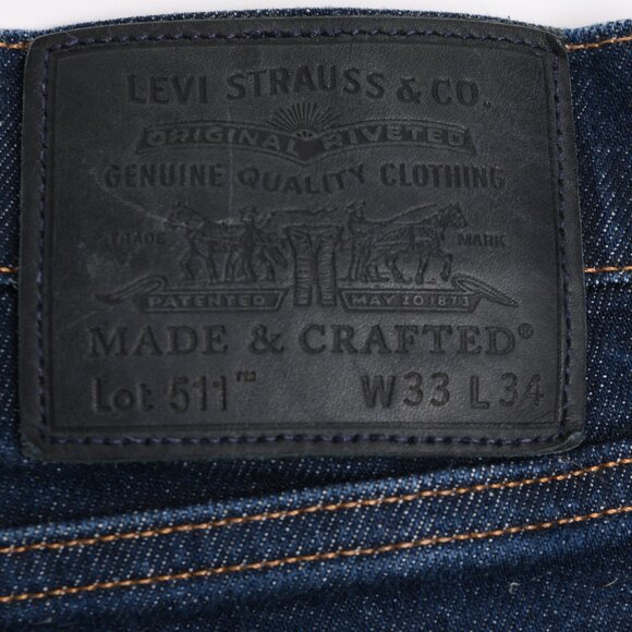 MEN'S LEVI'S 511 PREMIUM JAPANESE SELVEDGE DENIM "MADE & CRAFTED" JEANS - Picture 10 of 11